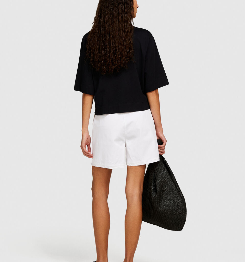 Organic cotton t-shirt with print - women's short sleeve t-shirts - Black | Sisley image number 3